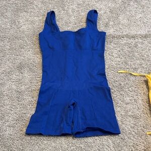 Royal Blue Ribbed One-Piece Bodysuit Romper